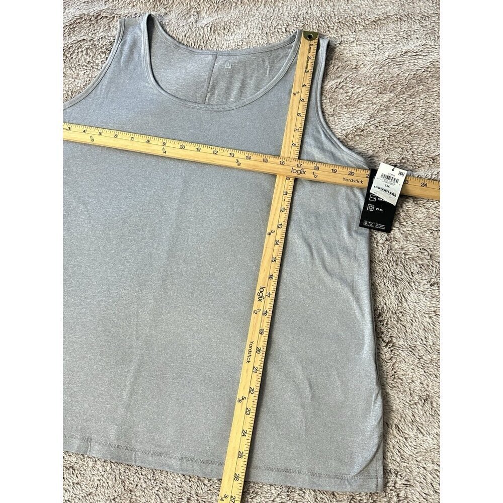 ID Ideology Plus Size Solid Essentials Crewneck Tank Top Women's Storm Gray New - Picture 7 of 10